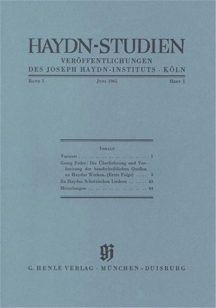 Haydn-Studien Bd. 1 Heft 1